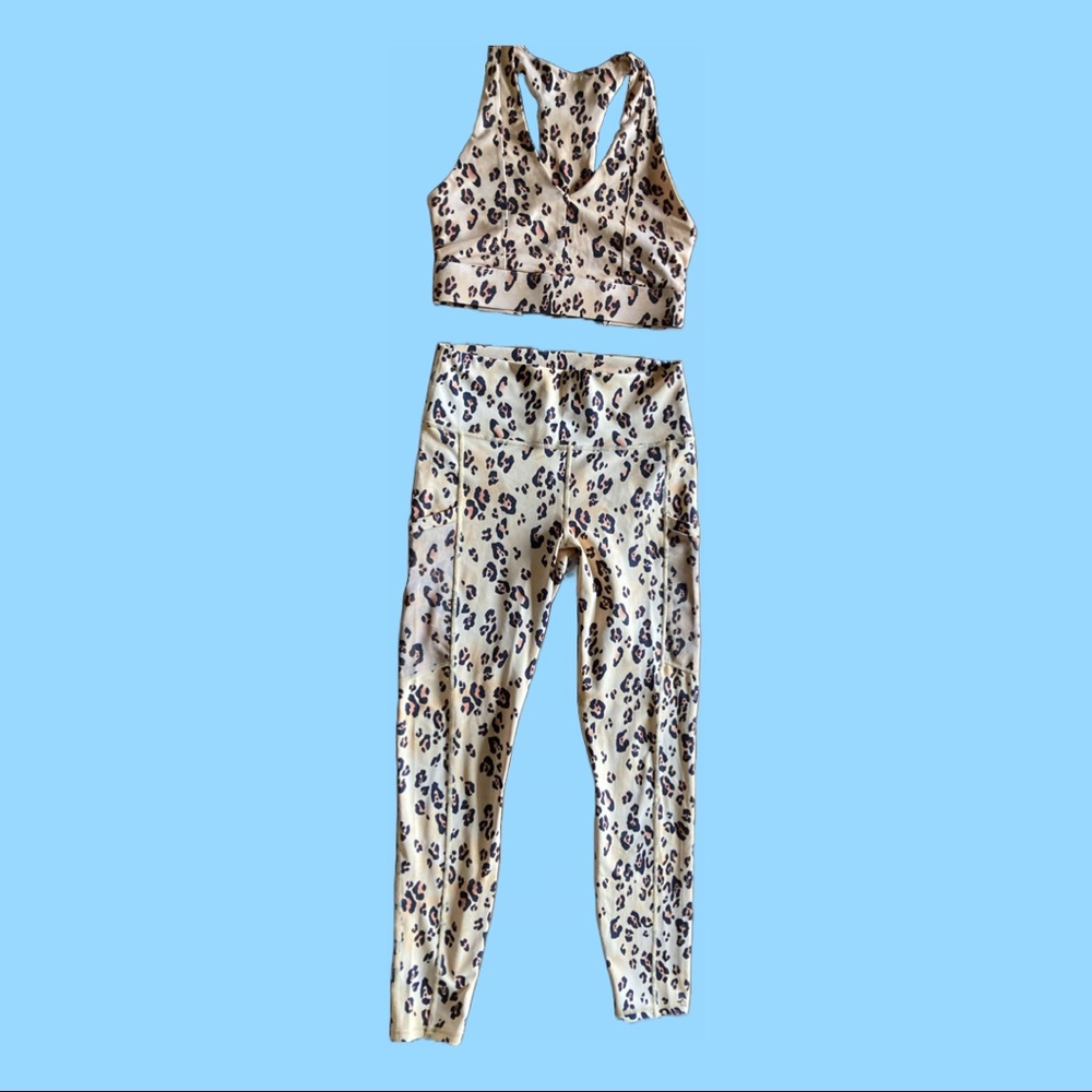 Fabletics Leopard Print Activewear Matching Set